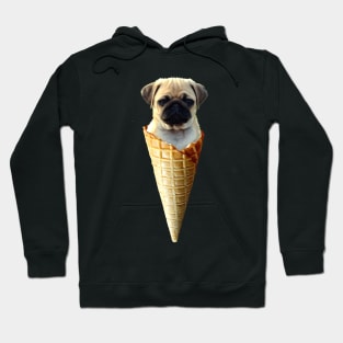 real ice cream pug Hoodie